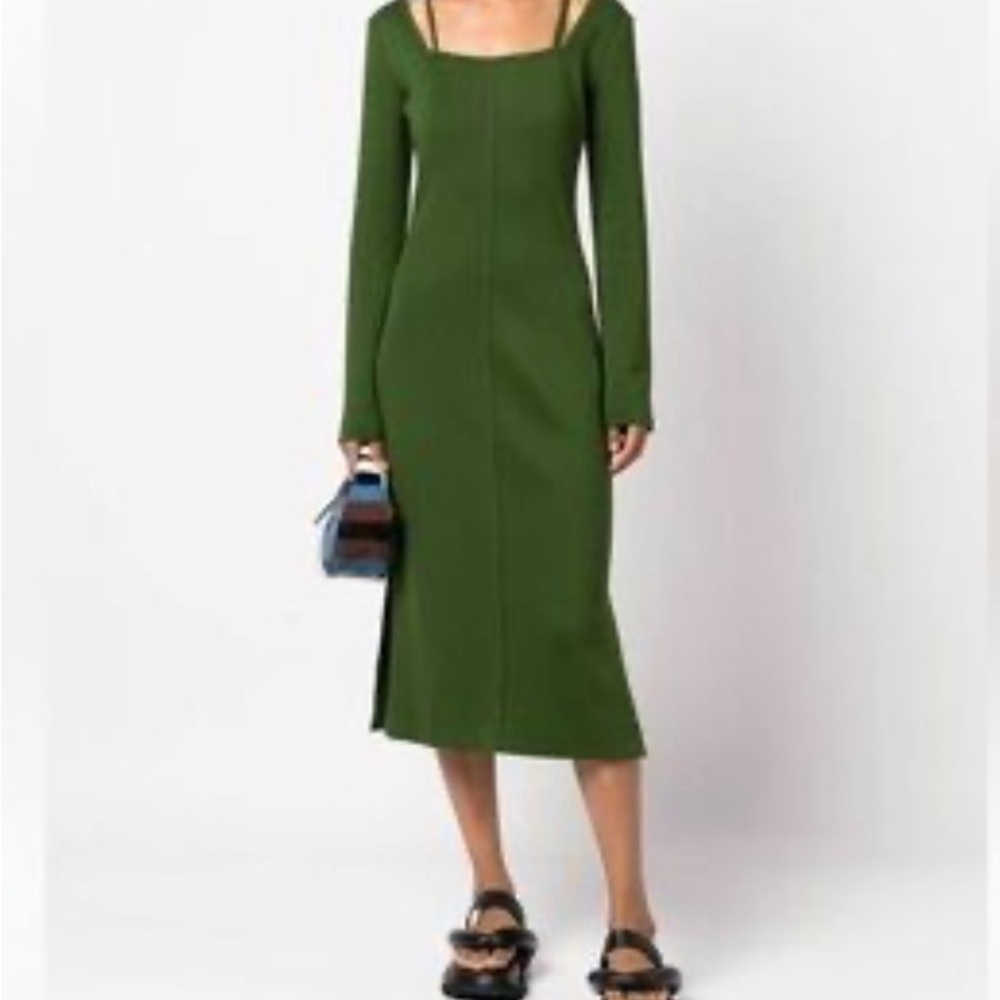 Proenza Schouler Forest Green Long Sleeve Dress